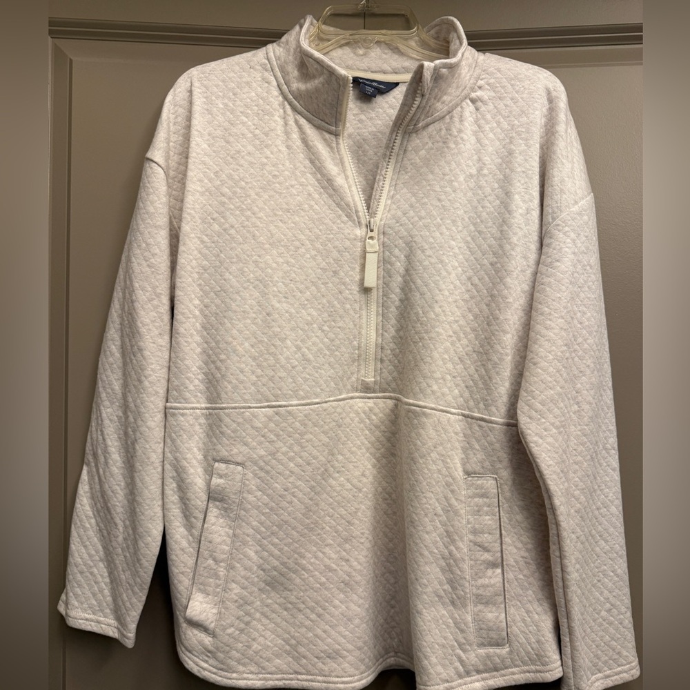 NWT Eddie Bauer Cream Gypsum 1/4 Zip Pullover